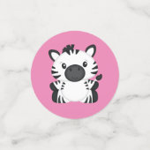 Zebra Baby shower Safari Pink Girl Confetti (Kleine voorkant)