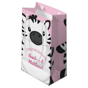 Zebra Baby shower Safari Pink Girl Klein Cadeauzakje