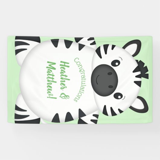 Zebra-Baby shower Spandoek (Horizontaal)