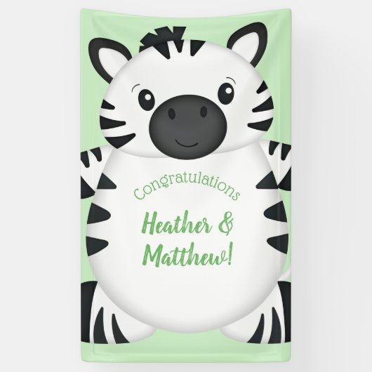 Zebra-Baby shower Spandoek (Verticaal)