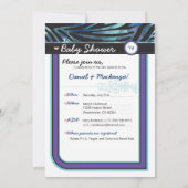 Zebra Baby shower Uitnodiging (Achterkant)