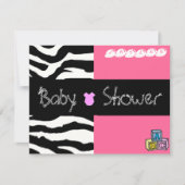 Zebra Baby shower Uitnodiging (Voorkant)