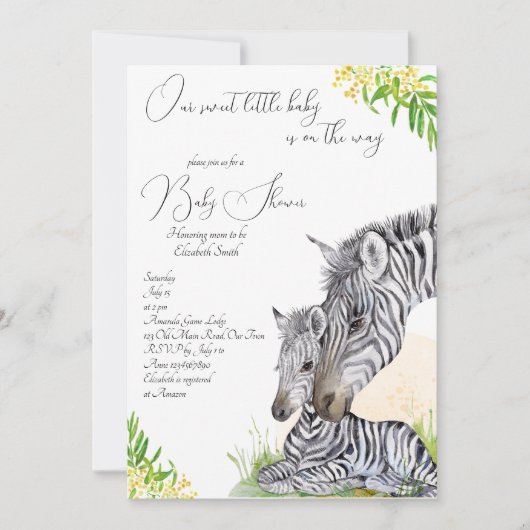 Zebra baby shower van moeder en baby Afrikaanse sa Kaart (Voorkant)