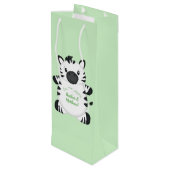 Zebra-Baby shower Wijn Cadeautas (Achterkant Gekanteld)