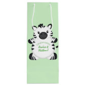 Zebra-Baby shower Wijn Cadeautas (Achterkant)
