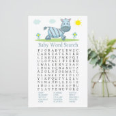 Zebra Baby shower Word Search Game (Staand voorkant)