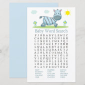 Zebra Baby shower Word Search Game (Voorkant / Achterkant)