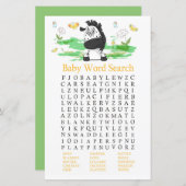 Zebra Baby shower Word Search Game (Voorkant / Achterkant)