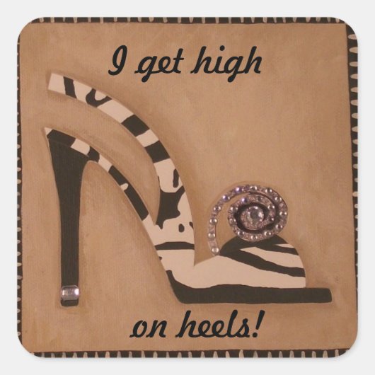 Zebra, Baby! Vierkante Sticker (Voorkant)