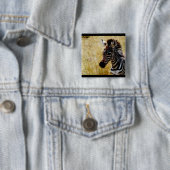 Zebra baby voor wilde dieren vierkante button 5,1 cm (In situ)