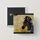 Zebra baby voor wilde dieren vierkante button 5,1 cm (Voorkant /achterkant)