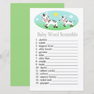 Zebra Baby woord-ontwarren spel