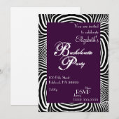 Zebra Bachelorette Party 2 Uitnodiging (Voorkant / Achterkant)