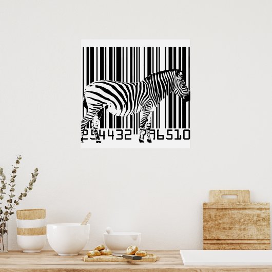 Zebra Barcode Art Poster (Keuken)