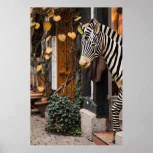 Zebra Beeld in Winkel, Duitsland Poster