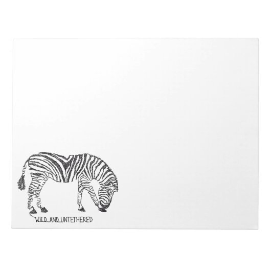 Zebra bestaat uit zwarte krabbels notitieblok (Voorkant)