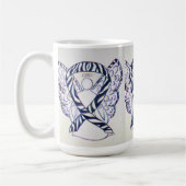 Zebra Bewustmaking Ribbon Angel Art Mok (Links)