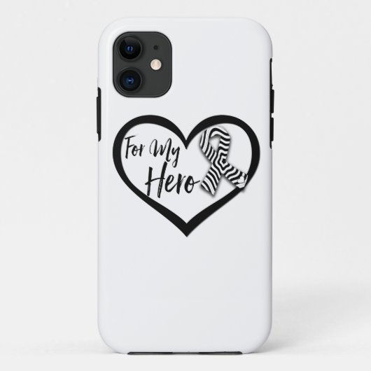 Zebra-bewustzijnslint Voor Mijn Held Case-Mate iPhone Case (Achterkant)