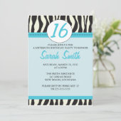 Zebra Birthday Kaart (Staand voorkant)