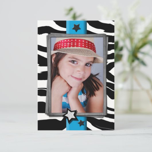 Zebra Birthday Kaart (Staand voorkant)