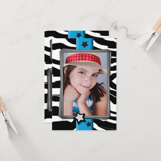 Zebra Birthday Kaart (Voorkant / Achterkant in situ)