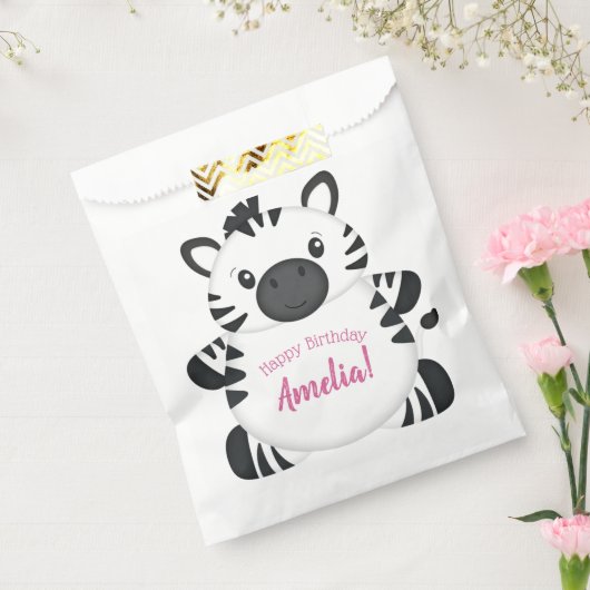 Zebra Birthday Party Bedankzakje (Gezegeld)