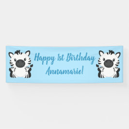 Zebra Birthday Party Blue Spandoek