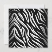 Zebra Birthday Party Gold Black White Floral Kaart (Achterkant)