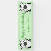 Zebra Birthday Party Green Spandoek (Verticaal)
