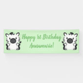 Zebra Birthday Party Green Spandoek (Horizontaal)