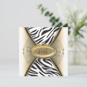 Zebra Birthday party Invitation Kaart (Staand voorkant)