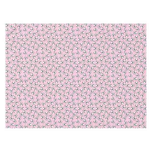 Zebra Birthday Party roze Tafelkleed (Voorkant (Horizontaal))