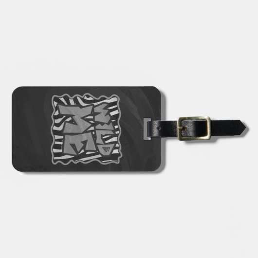 Zebra Black and Light Grey Wild me Bagagelabel (Voorkant horizontaal)