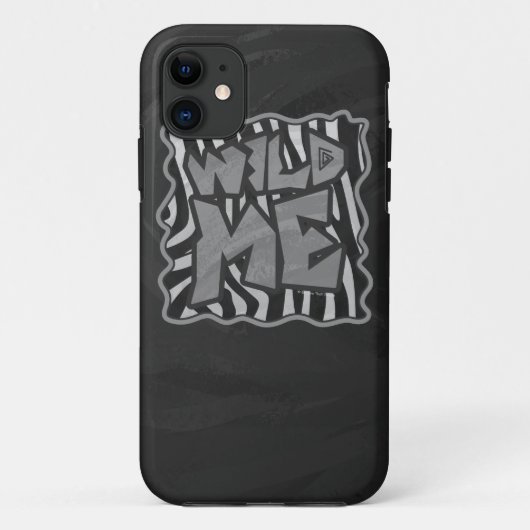 Zebra Black and Light Grey Wild me Case-Mate iPhone Case (Achterkant)