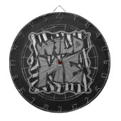 Zebra Black and Light Grey Wild me Dartbord (Voorkant)