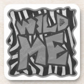 Zebra Black and Light Grey Wild me Drankjes Onderzetter (Voorkant)