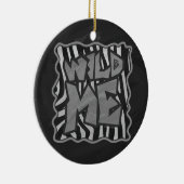 Zebra Black and Light Grey Wild me Keramisch Ornament (Rechts)