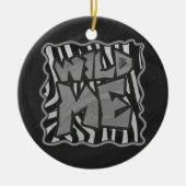 Zebra Black and Light Grey Wild me Keramisch Ornament (Voorkant)