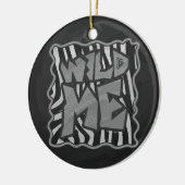 Zebra Black and Light Grey Wild me Keramisch Ornament (Links)