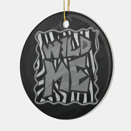 Zebra Black and Light Grey Wild me Keramisch Ornament (Links)