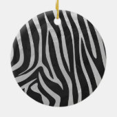 Zebra Black and Light Grey Wild me Keramisch Ornament (Achterkant)