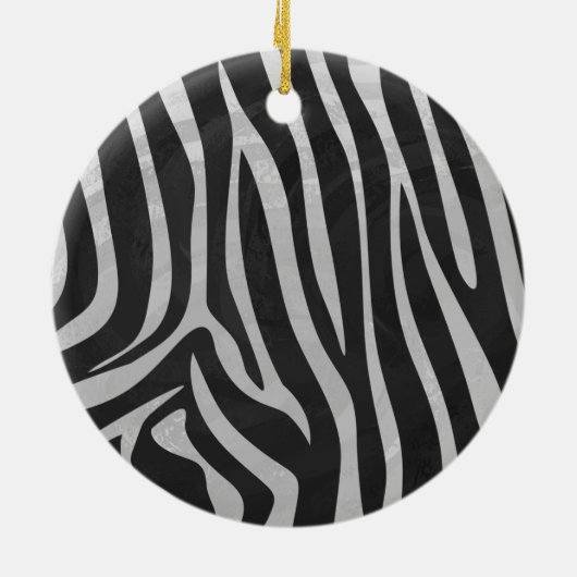 Zebra Black and Light Grey Wild me Keramisch Ornament (Achterkant)
