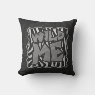 Zebra Black and Light Grey Wild me Kussen