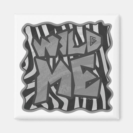 Zebra Black and Light Grey Wild me Magneet (Voorkant)