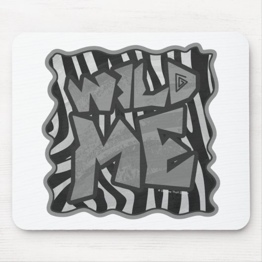 Zebra Black and Light Grey Wild me Muismat (Voorkant)