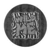 Zebra Black and Light Grey Wild me Snijplank (Voorkant)