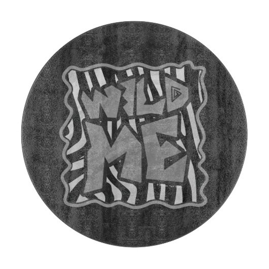 Zebra Black and Light Grey Wild me Snijplank (Voorkant)