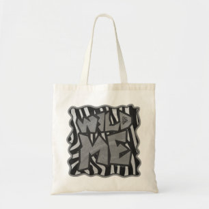 Zebra Black and Light Grey Wild me Tote Bag