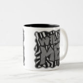 Zebra Black and Light Grey Wild me Tweekleurige Koffiemok (Voorkant rechts)