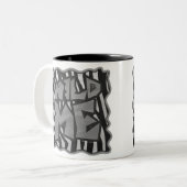 Zebra Black and Light Grey Wild me Tweekleurige Koffiemok (Voorkant links)